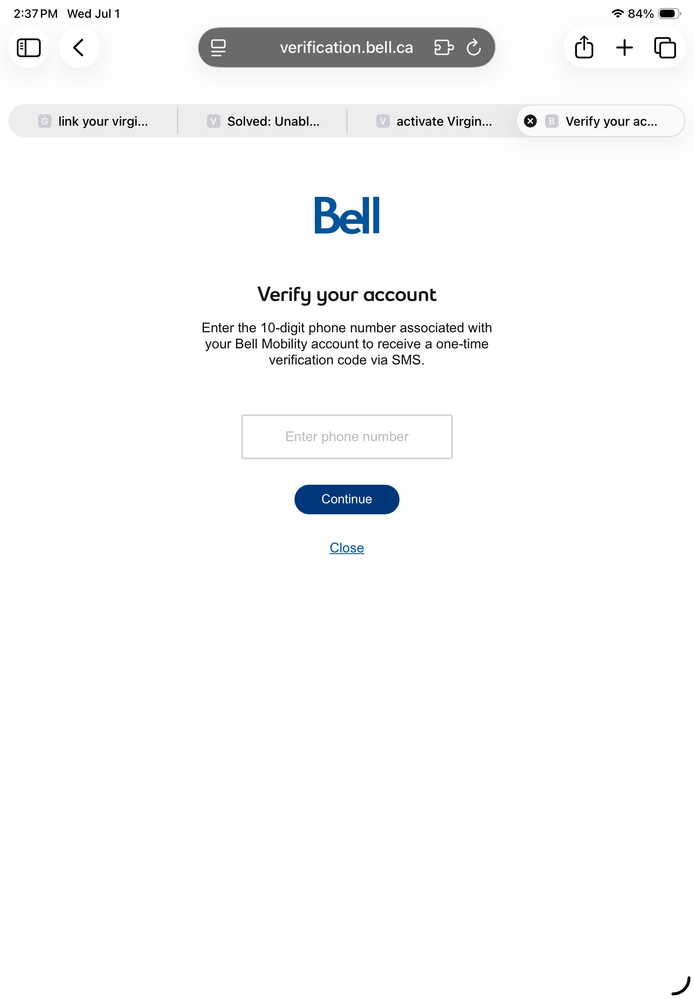 Sends me to Bell to verify